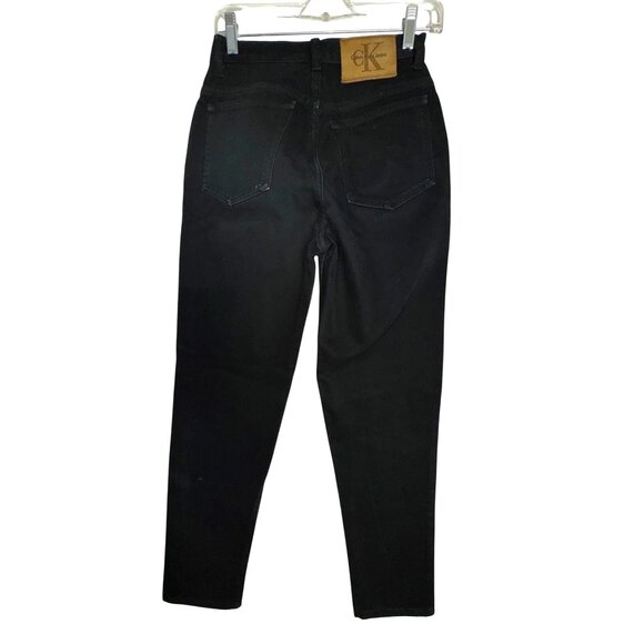 Vintage Eighties Y2K Calvin‎ Klein Black Denim Jeans Size 6 100% Cotton Retro - Picture 1 of 8